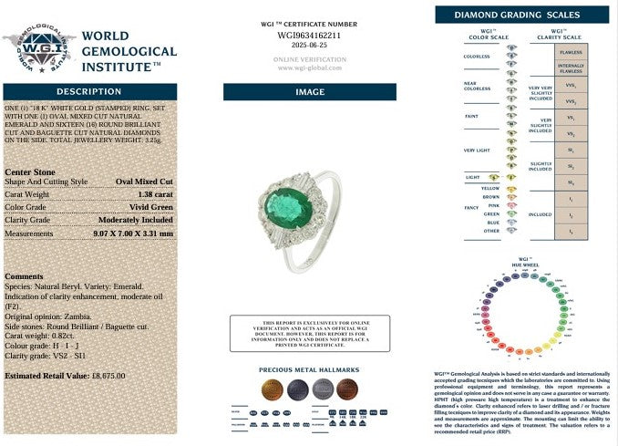 18K EMERALD & DIAMOND HALO RING