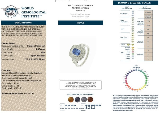 PLATINUM SAPPHIRE & DIAMOND ART DECO HALO RING
