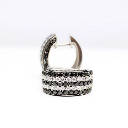 14K BLACK & WHITE DIAMOND EARRINGS