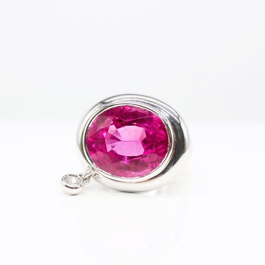 18K PINK TOURMALINE & DIAMOND RING