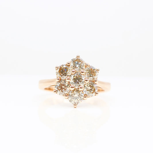 18K ROSE GOLD DIAMOND CLUSTER RING