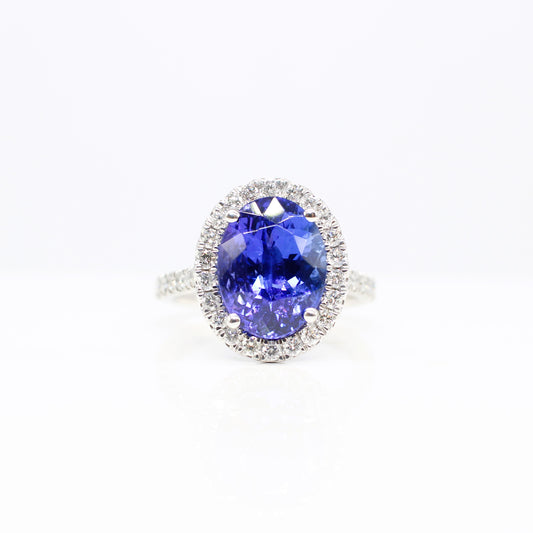 PLATINUM TANZANITE & DIAMOND RING