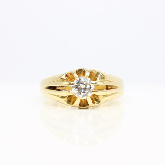 18K DIAMOND SOLITAIRE GENTS RING