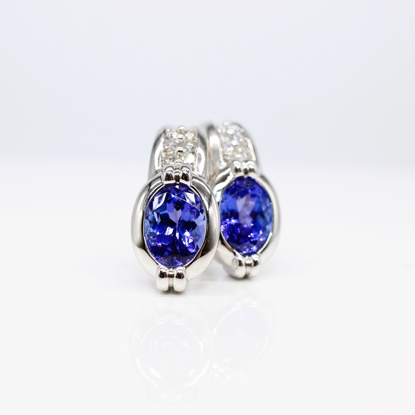 18K TANZANITE & DIAMOND EARRINGS