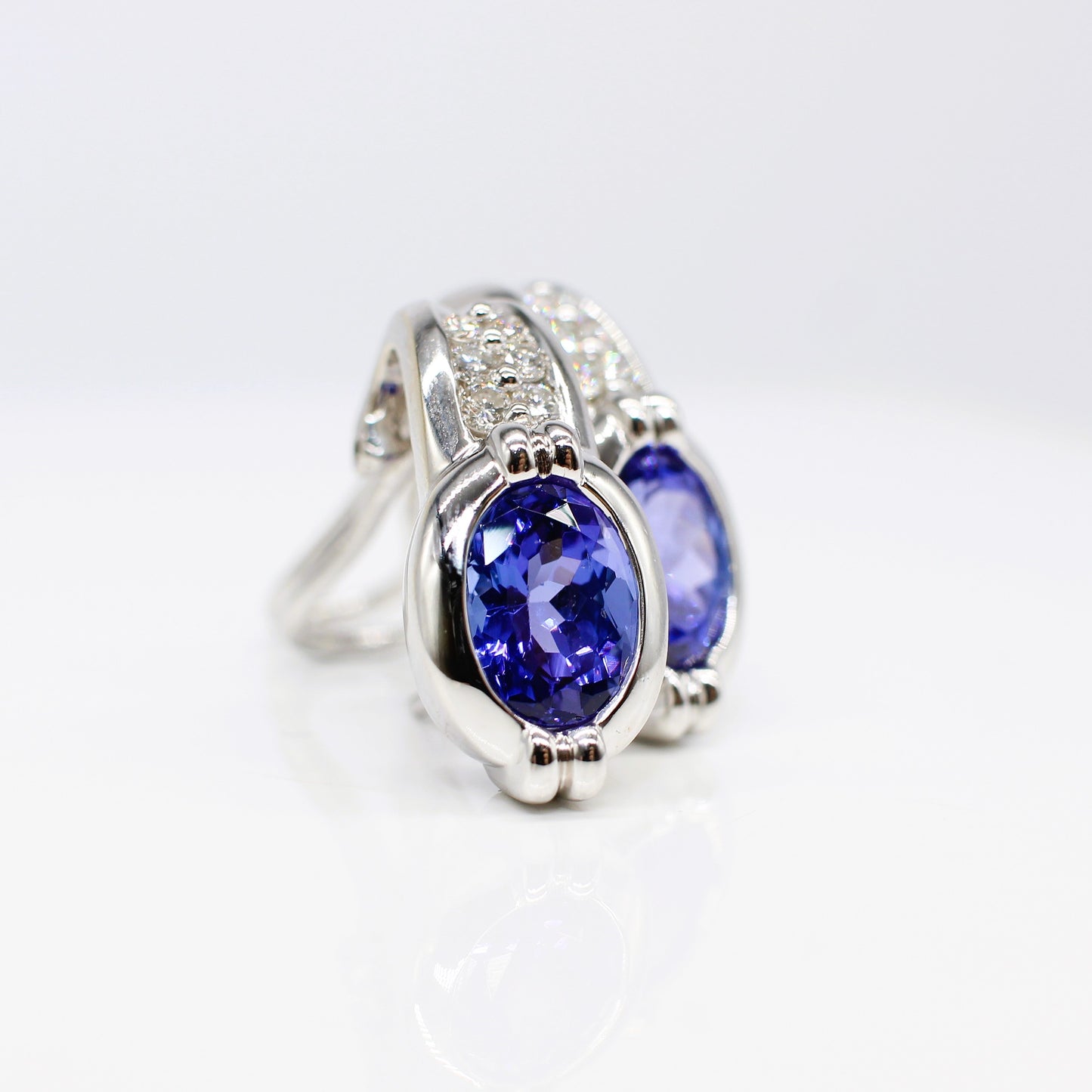 18K TANZANITE & DIAMOND EARRINGS