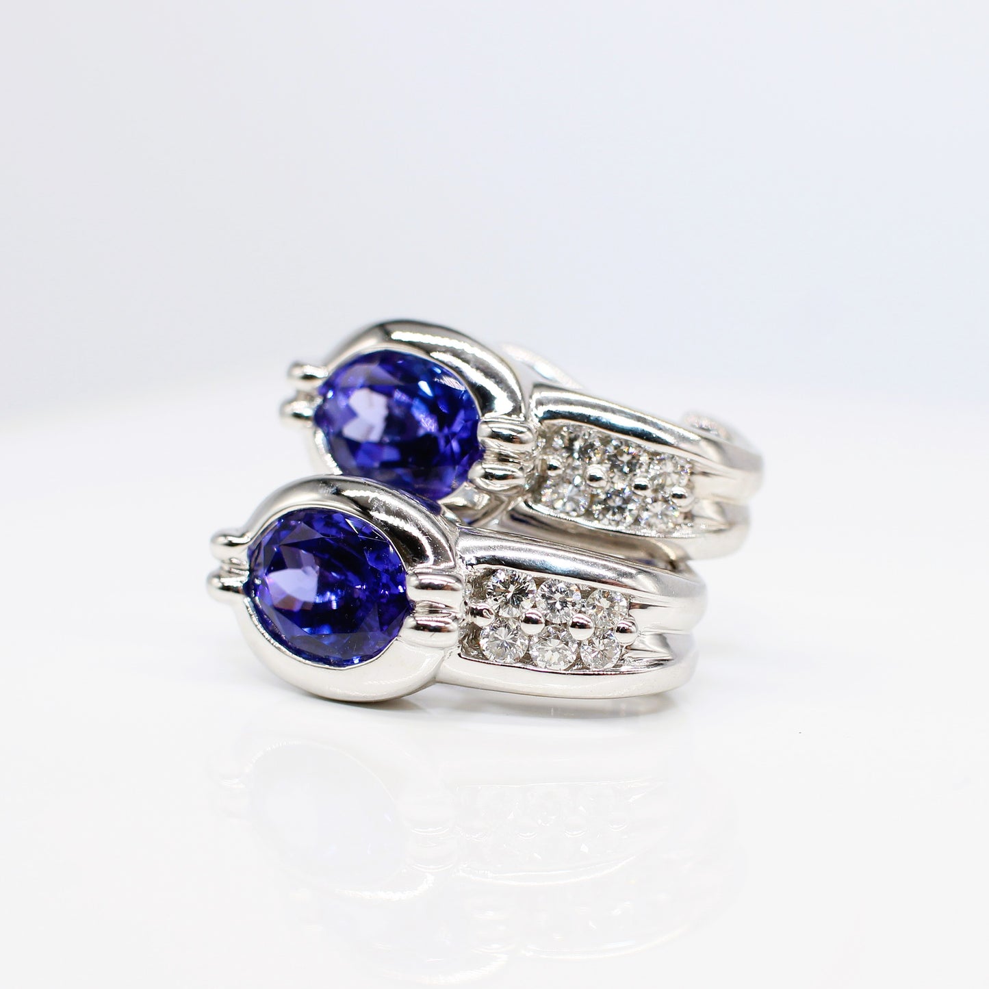 18K TANZANITE & DIAMOND EARRINGS