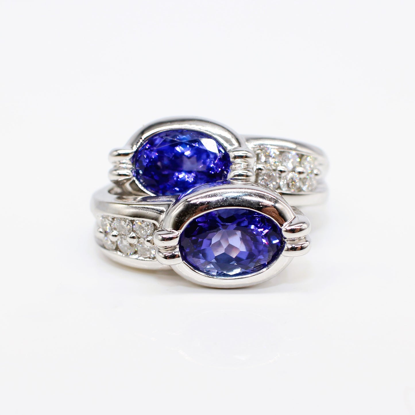 18K TANZANITE & DIAMOND EARRINGS