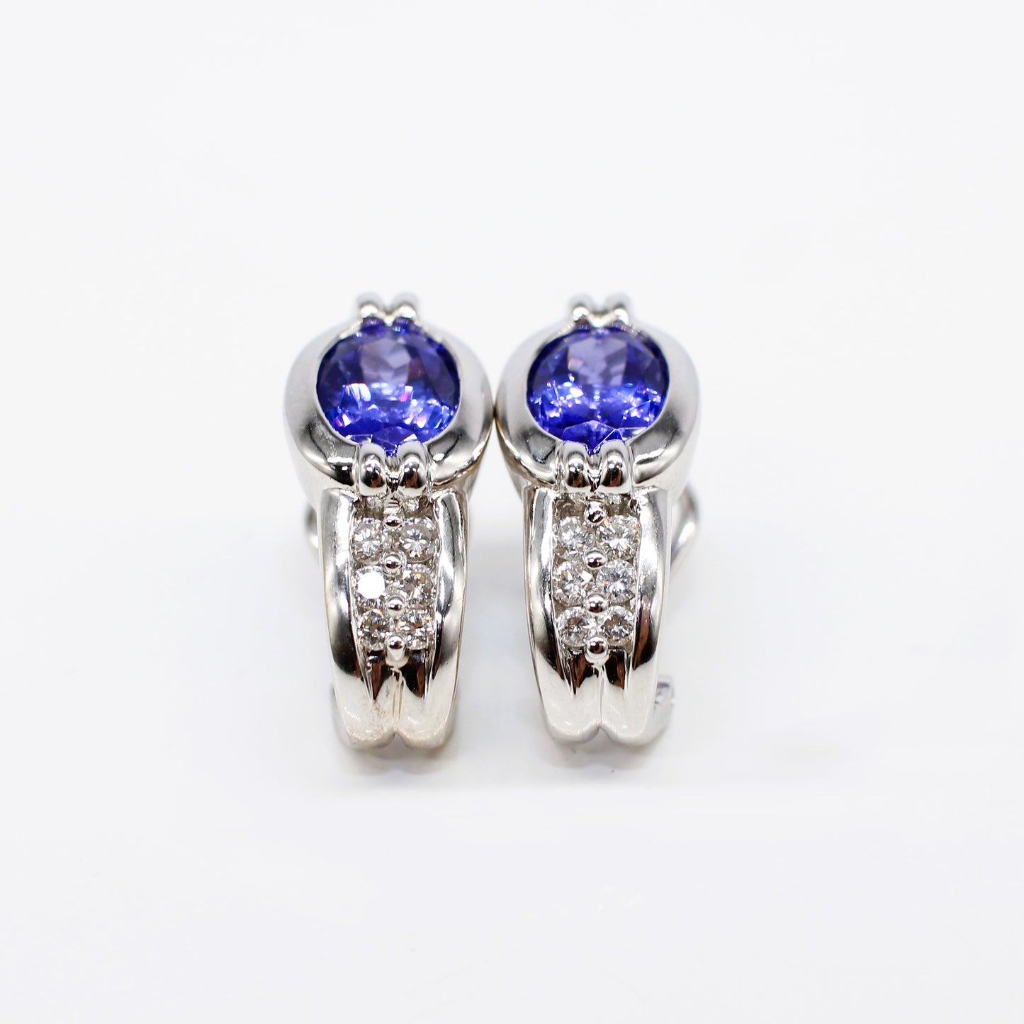 18K TANZANITE & DIAMOND EARRINGS