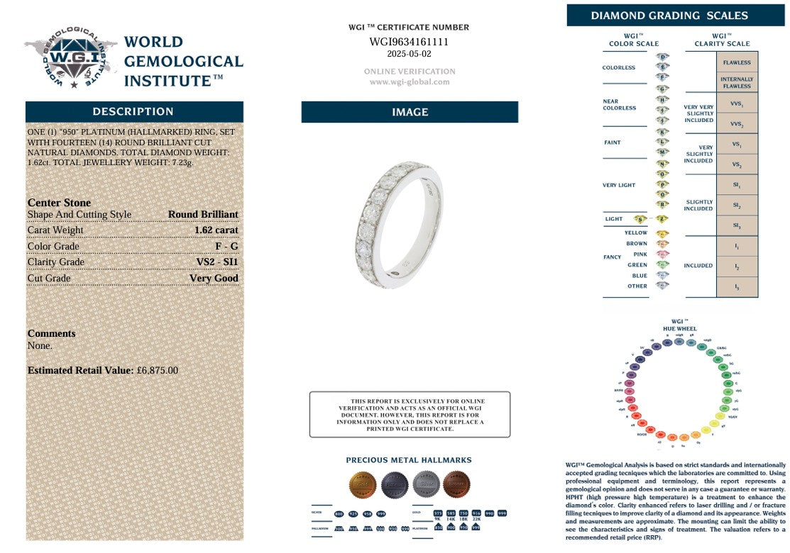 PLATINUM DIAMOND HALF ETERNITY RING