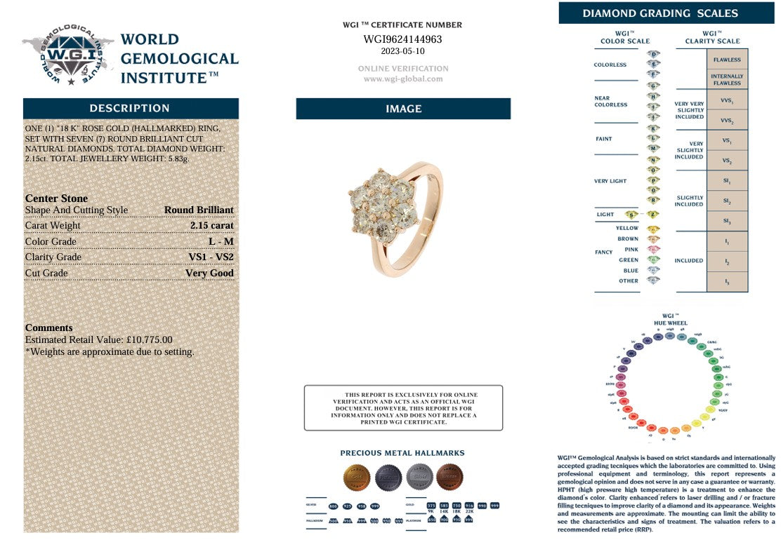 18K ROSE GOLD DIAMOND CLUSTER RING