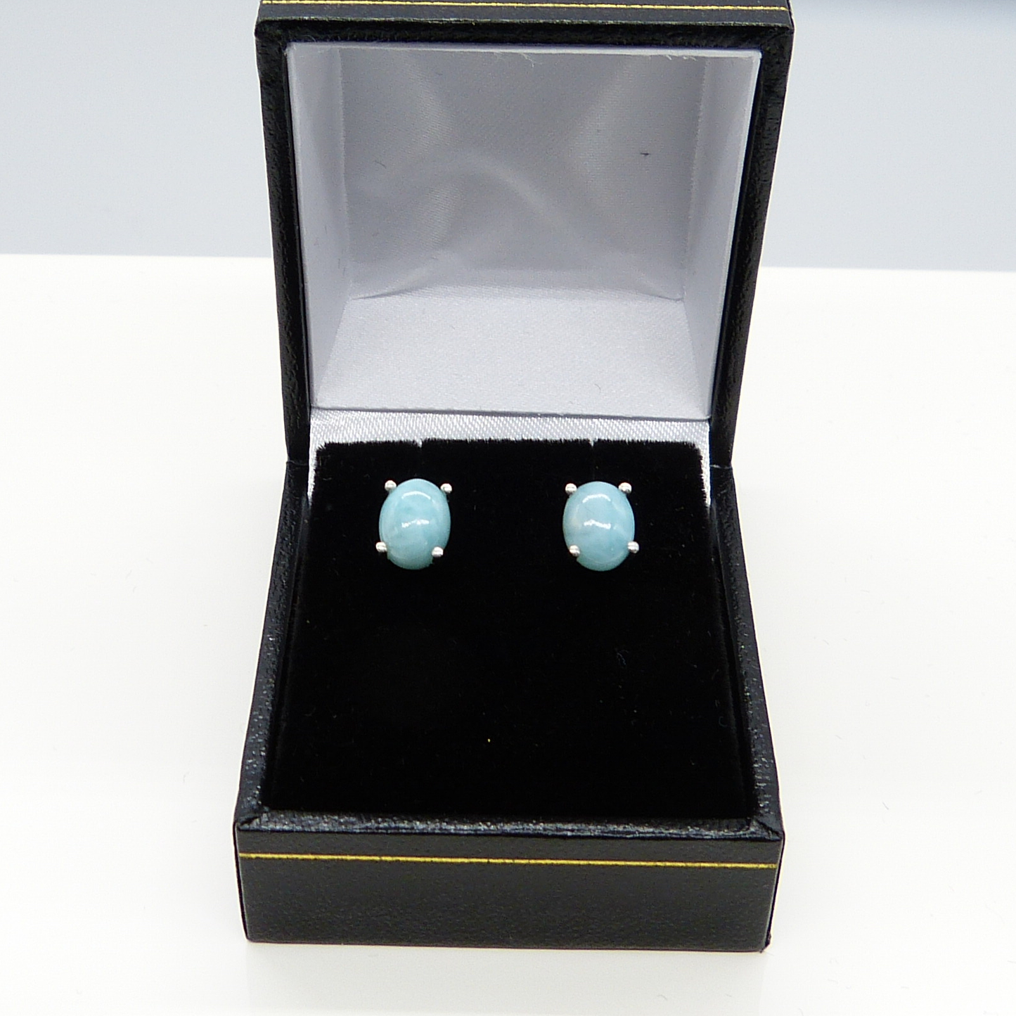 LARIMAR & SILVER STUDS