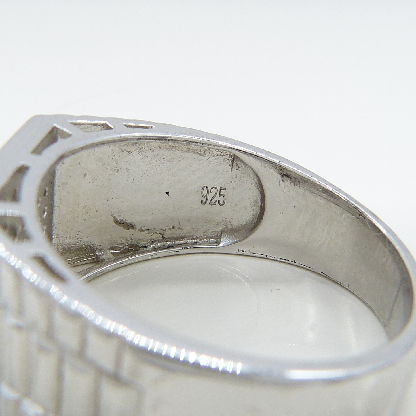 SILVER PAVE-SET RING