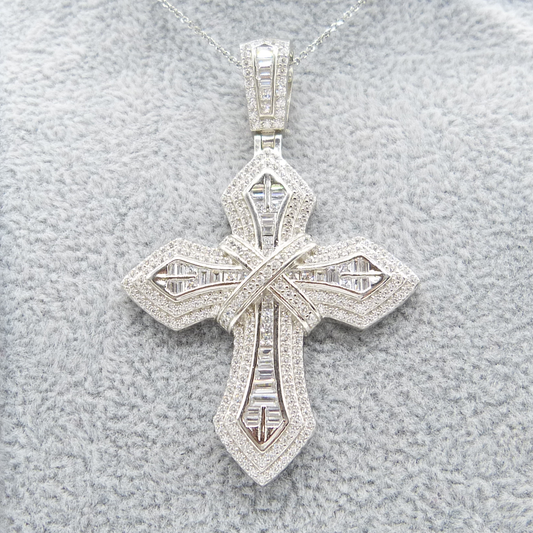 SILVER WRAPPED CROSS NECKLACE