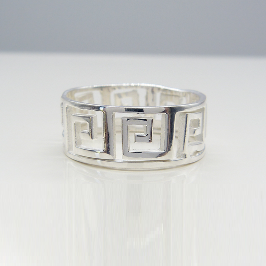 SILVER PATTERN ETERNITY RING