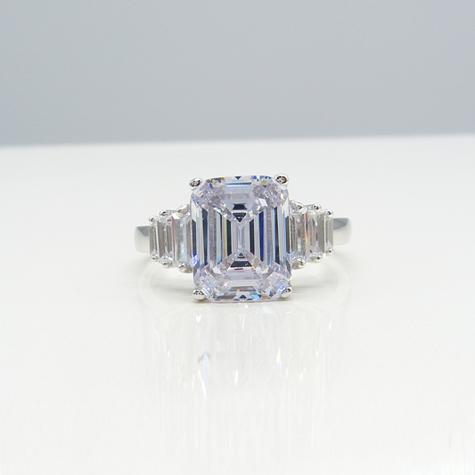 SILVER ART-DECO STYLE RING