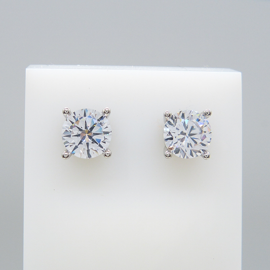 SILVER CUBIC ZIRCONIA STUDS