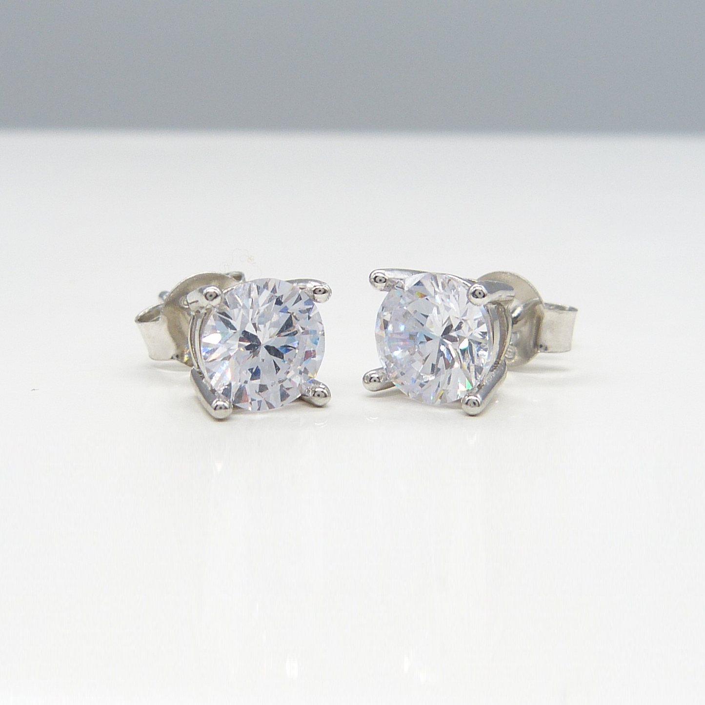 SILVER CUBIC ZIRCONIA STUDS