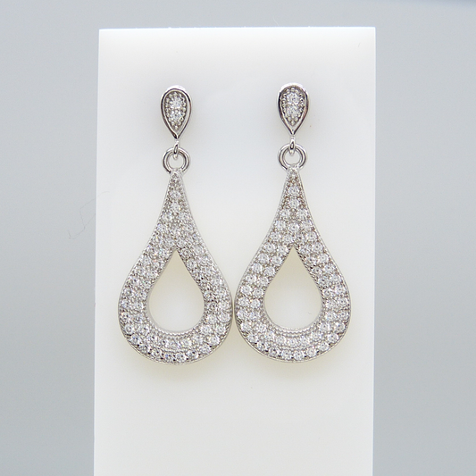 SILVER TEAR-DROP EARRINGS