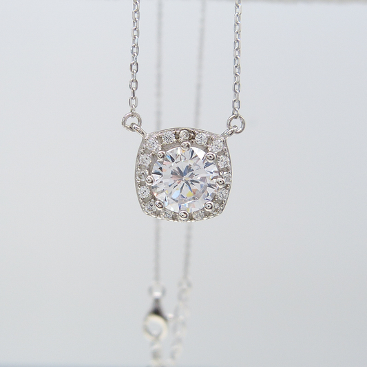 SILVER CLEAR CZ NECKLACE