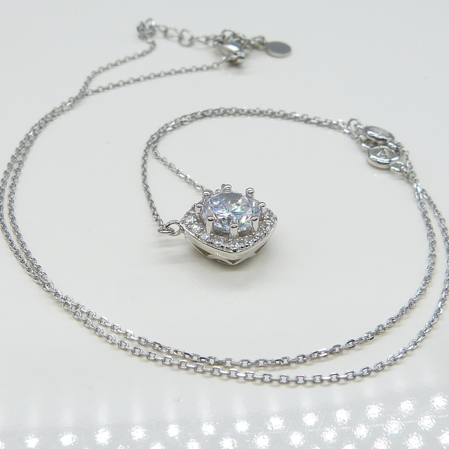 SILVER CLEAR CZ NECKLACE