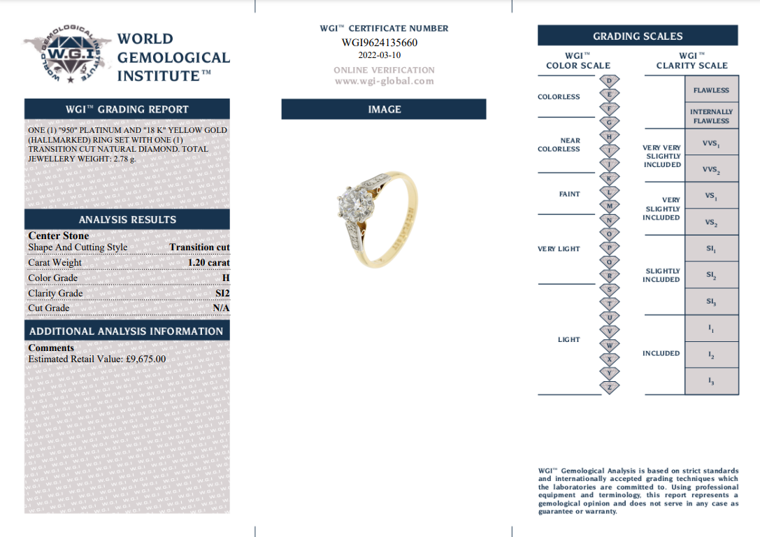 1.20CT 18K PLATINUM SOLITAIRE RING