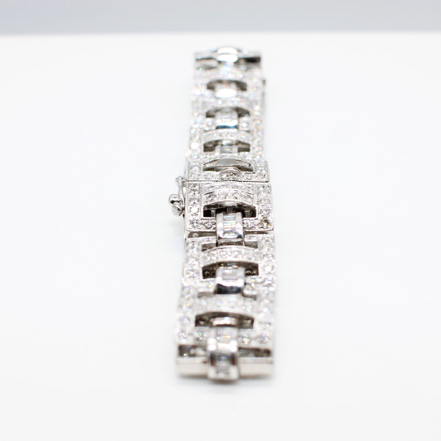 14K ART DECO STYLE DIAMOND BRACELET 5.84CT