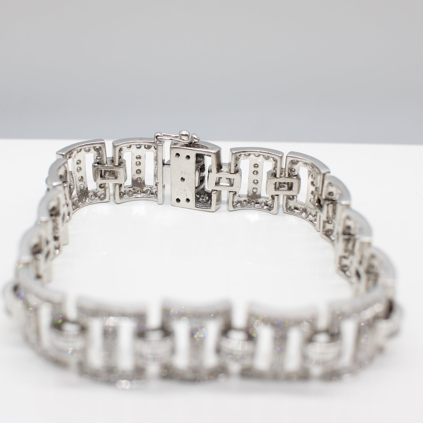 14K ART DECO STYLE DIAMOND BRACELET 5.84CT