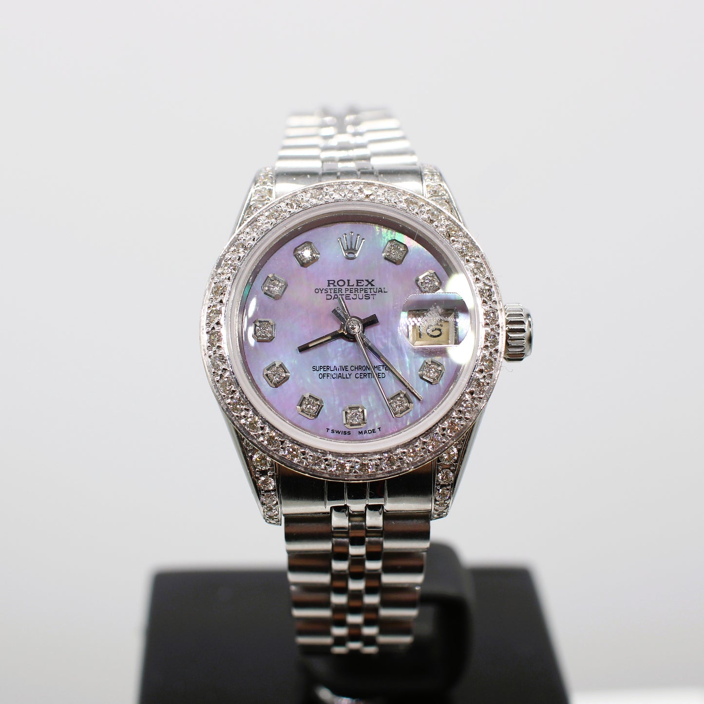 LADIES STEEL & WHITE GOLD ROLEX OYSTER PERPETUAL DATE JUST