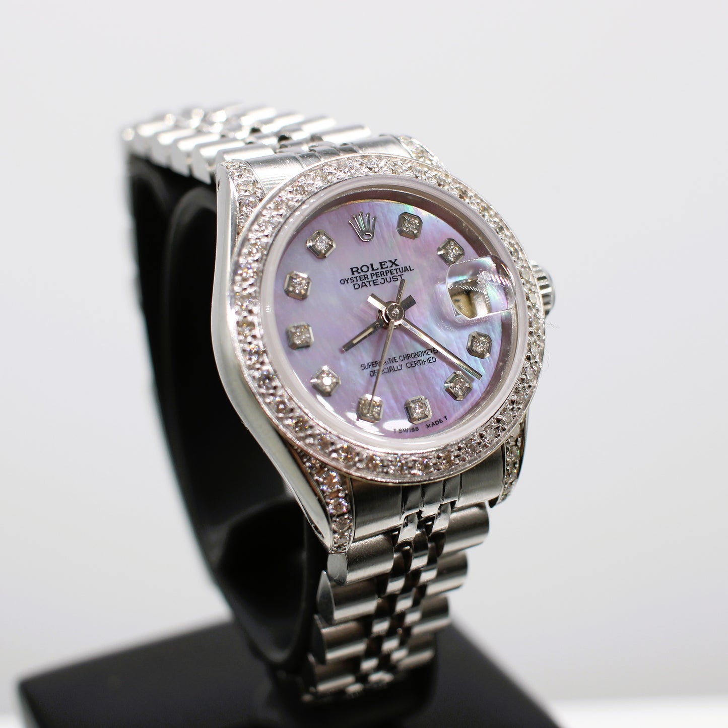 LADIES STEEL & WHITE GOLD ROLEX OYSTER PERPETUAL DATE JUST