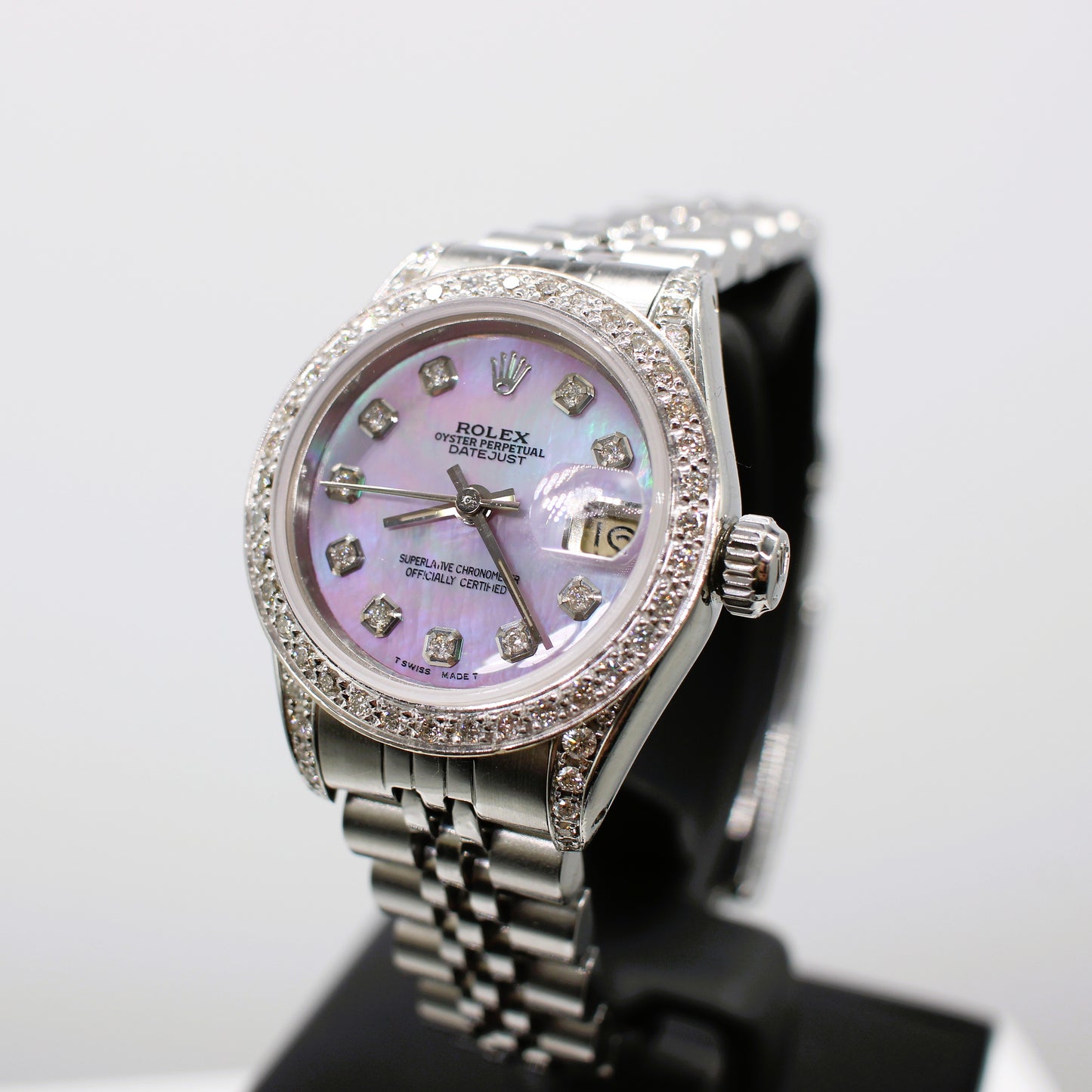 LADIES STEEL & WHITE GOLD ROLEX OYSTER PERPETUAL DATE JUST