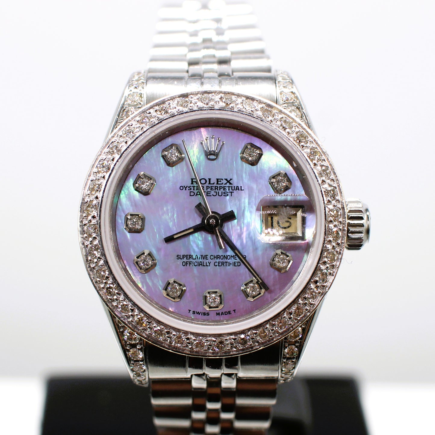 LADIES STEEL & WHITE GOLD ROLEX OYSTER PERPETUAL DATE JUST