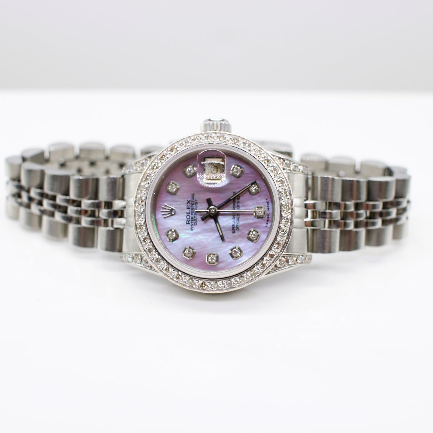 LADIES STEEL & WHITE GOLD ROLEX OYSTER PERPETUAL DATE JUST