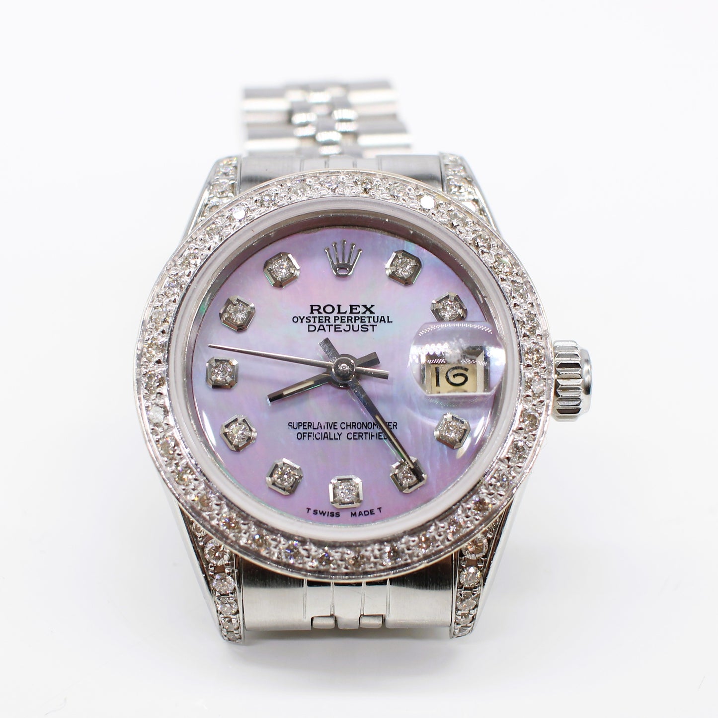 LADIES STEEL & WHITE GOLD ROLEX OYSTER PERPETUAL DATE JUST