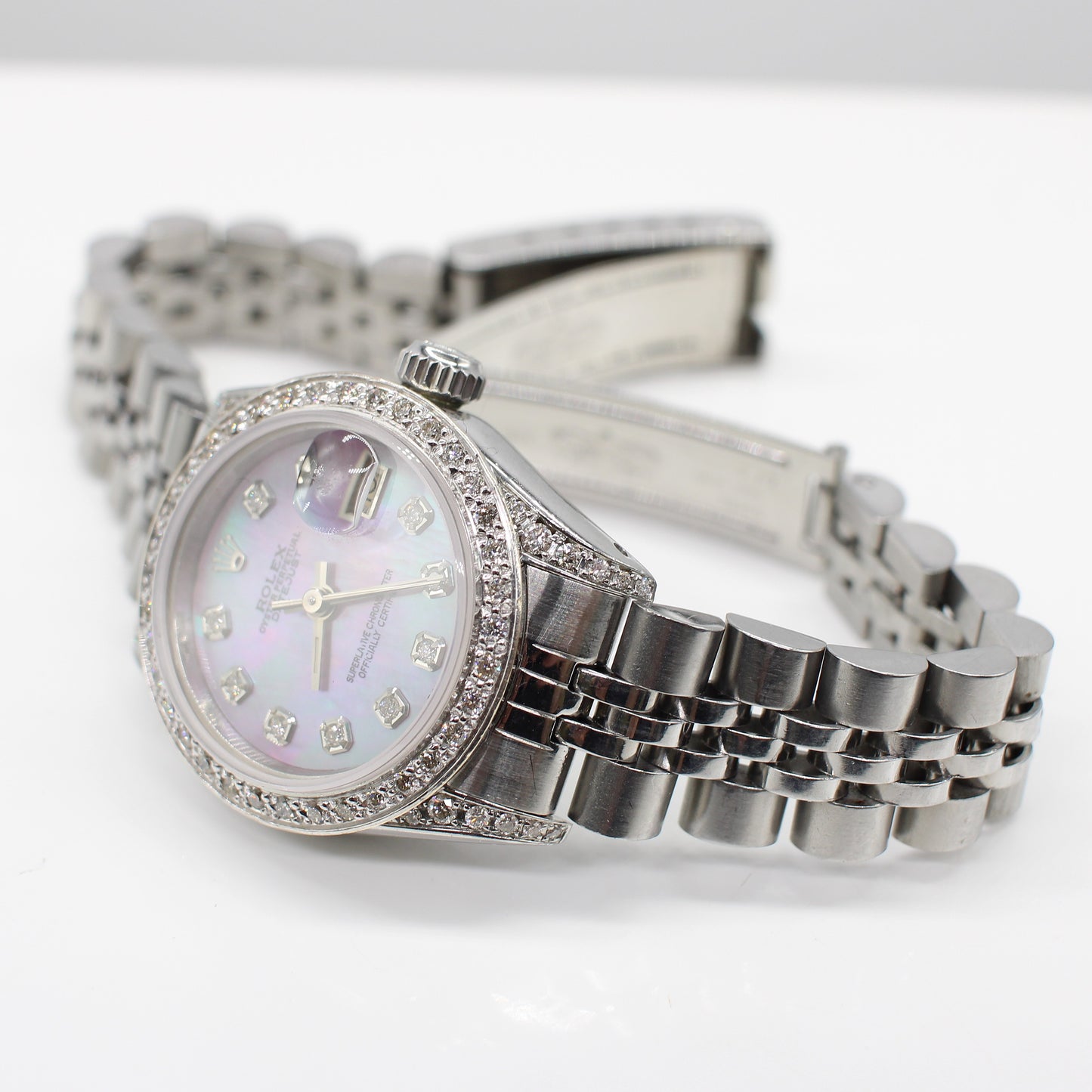LADIES STEEL & WHITE GOLD ROLEX OYSTER PERPETUAL DATE JUST