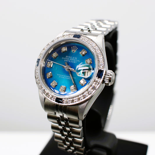 LADIES STEEL & WHITE GOLD ROLEX OYSTER PERPETUAL DATE JUST