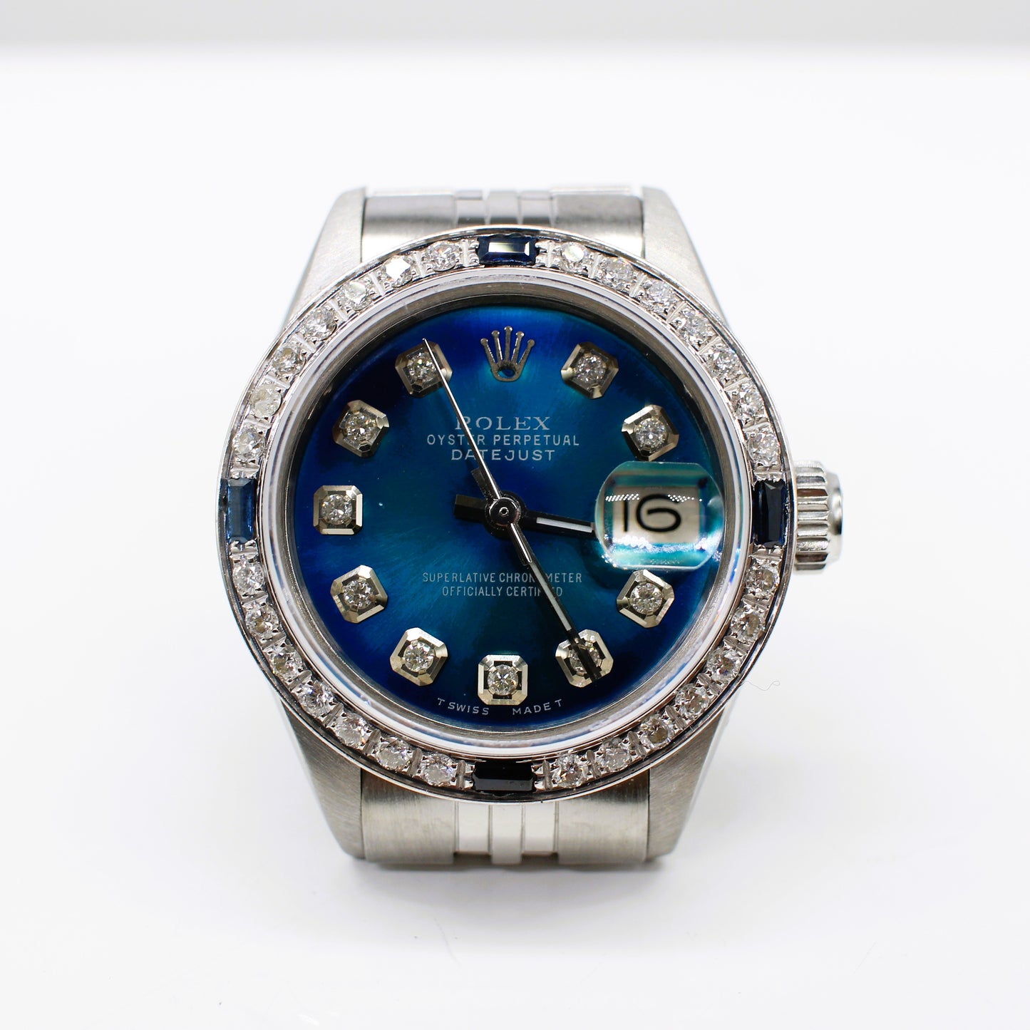 LADIES STEEL & WHITE GOLD ROLEX OYSTER PERPETUAL DATE JUST