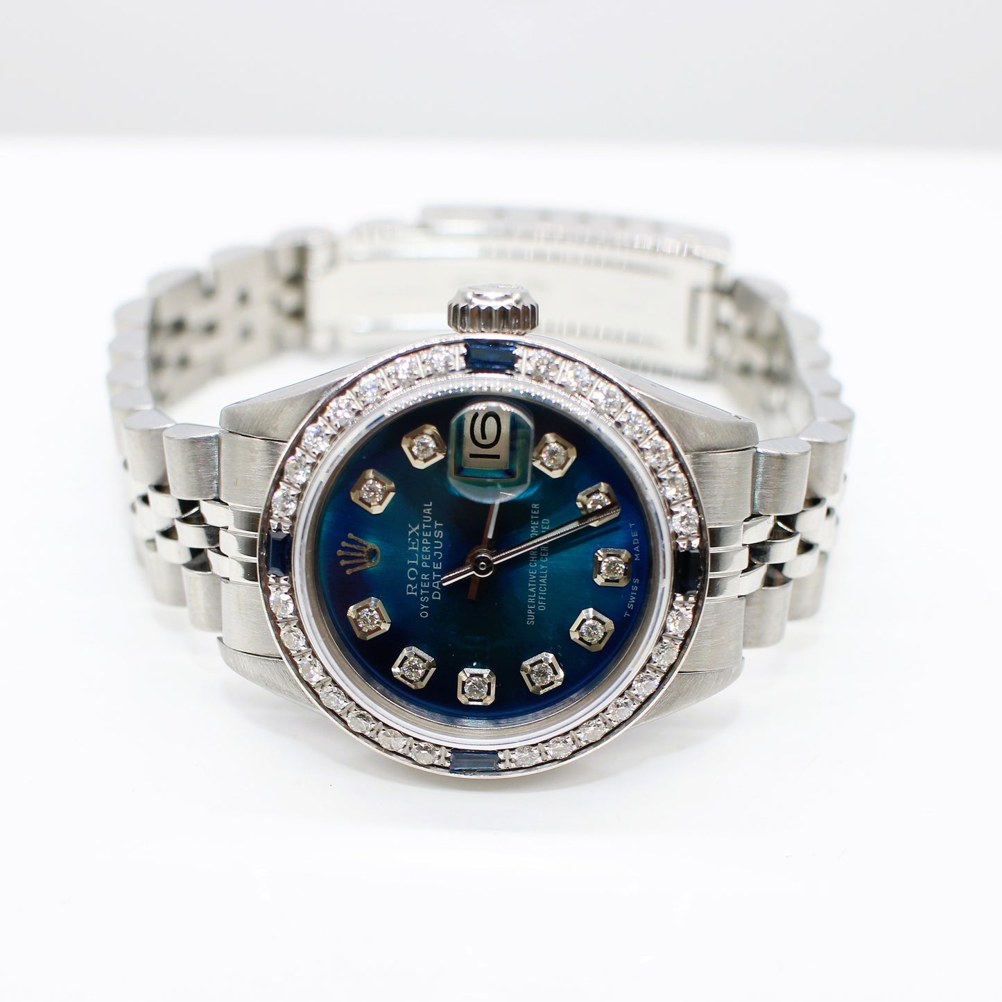 LADIES STEEL & WHITE GOLD ROLEX OYSTER PERPETUAL DATE JUST