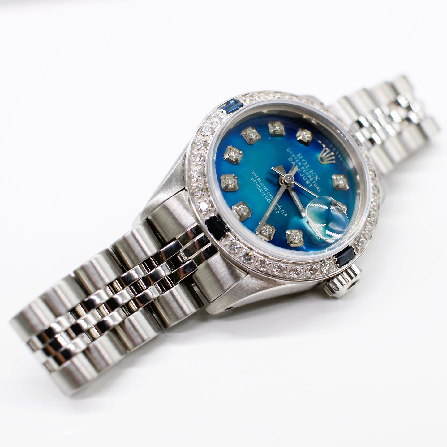 LADIES STEEL & WHITE GOLD ROLEX OYSTER PERPETUAL DATE JUST