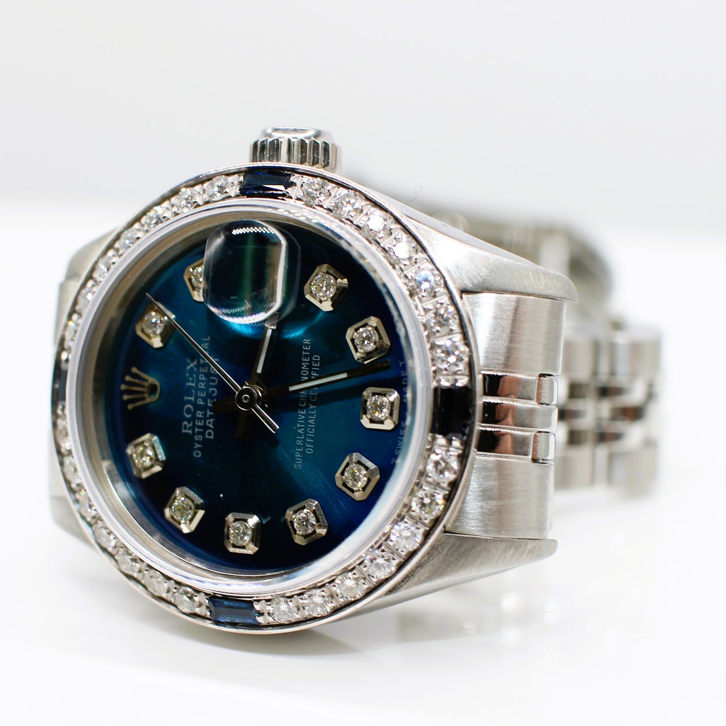 LADIES STEEL & WHITE GOLD ROLEX OYSTER PERPETUAL DATE JUST