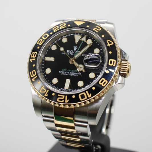 STAINLESS STEEL & GOLD ROLEX OYSTER PERPETUAL GMT MASTER II