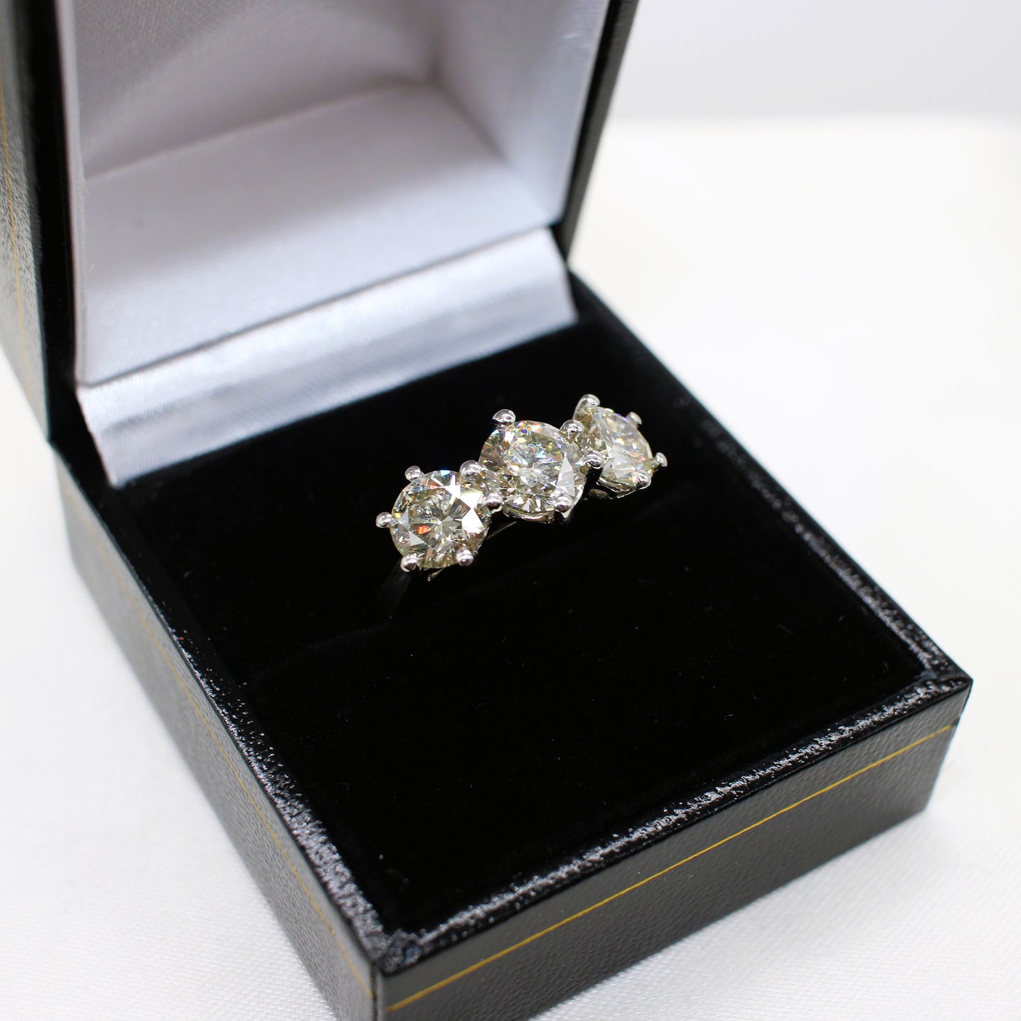 3.25CT PLATINUM DIAMOND TRILOGY RING