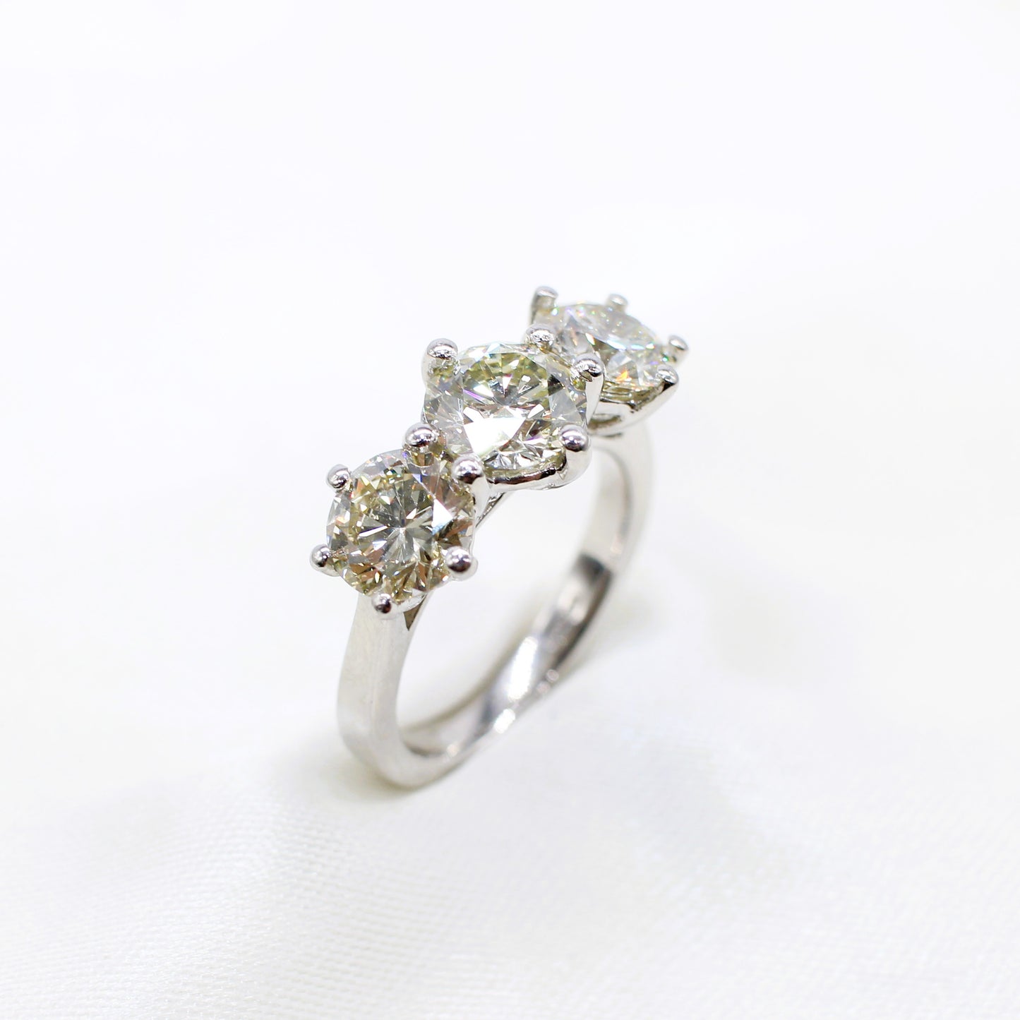 3.25CT PLATINUM DIAMOND TRILOGY RING