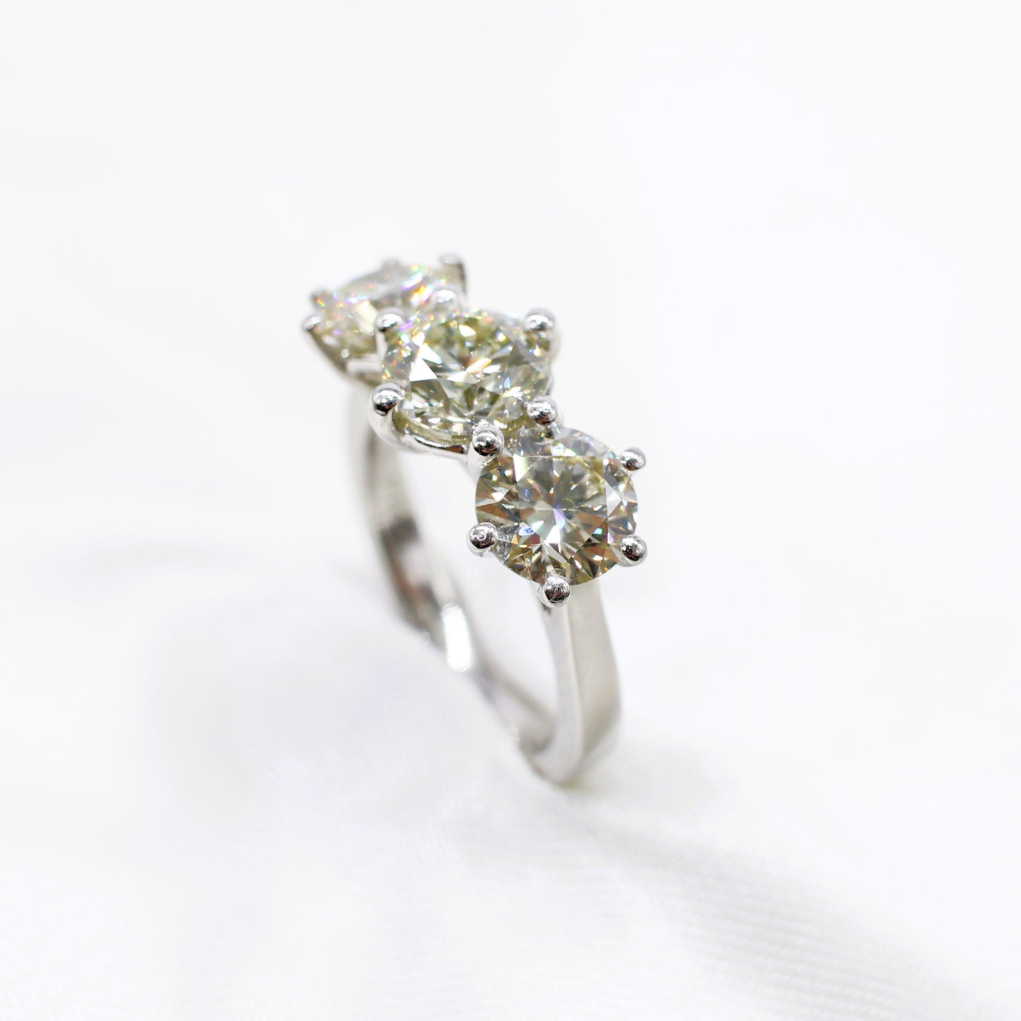 3.25CT PLATINUM DIAMOND TRILOGY RING