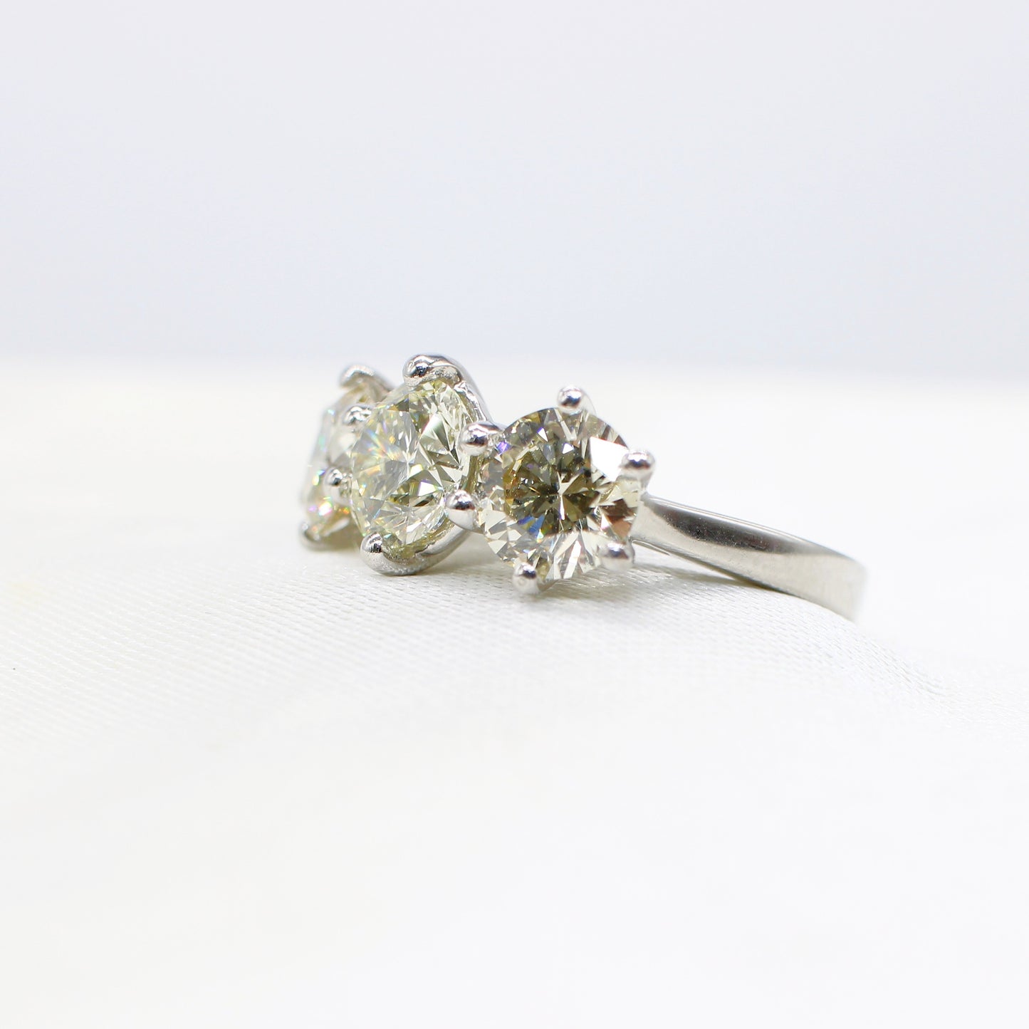 3.25CT PLATINUM DIAMOND TRILOGY RING