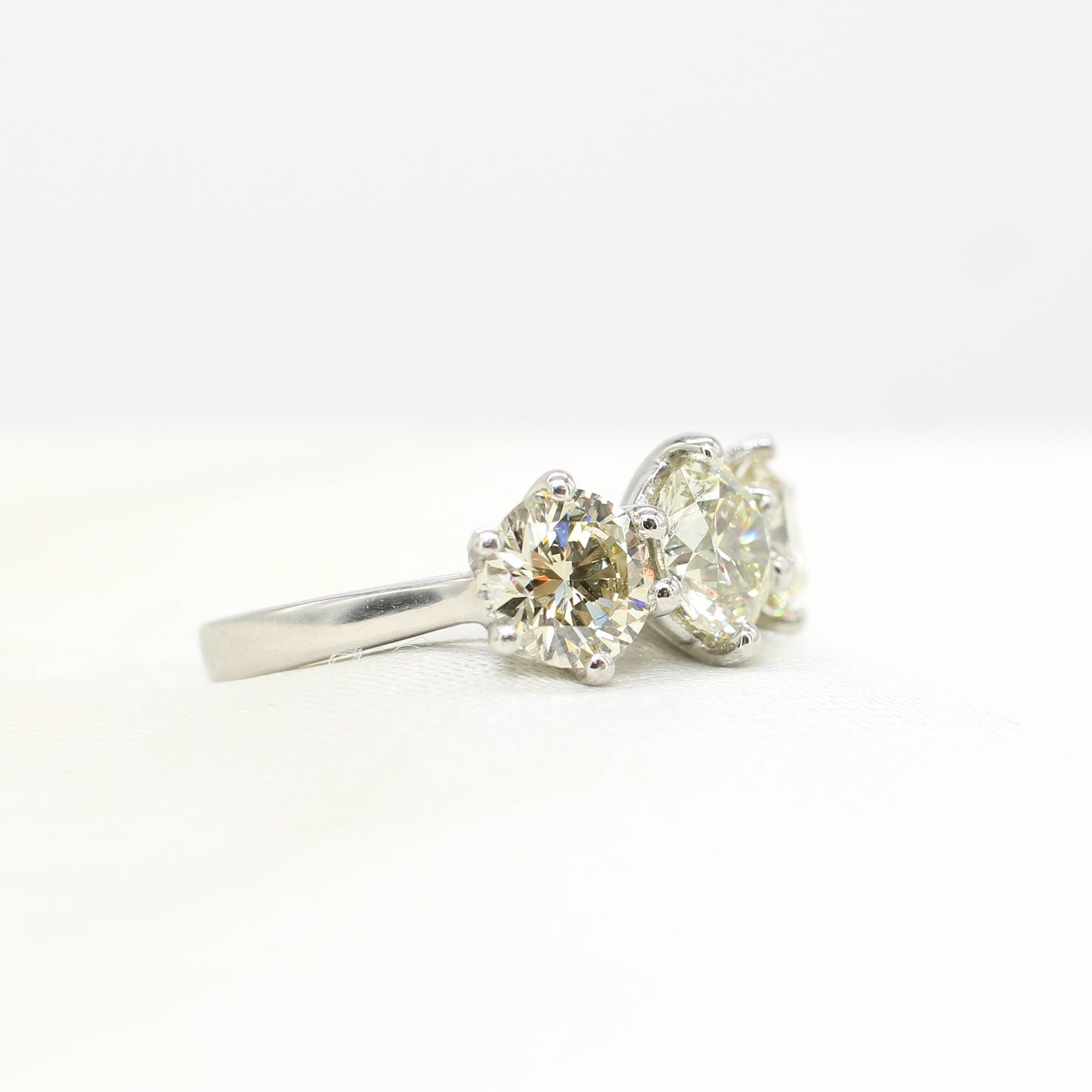 3.25CT PLATINUM DIAMOND TRILOGY RING