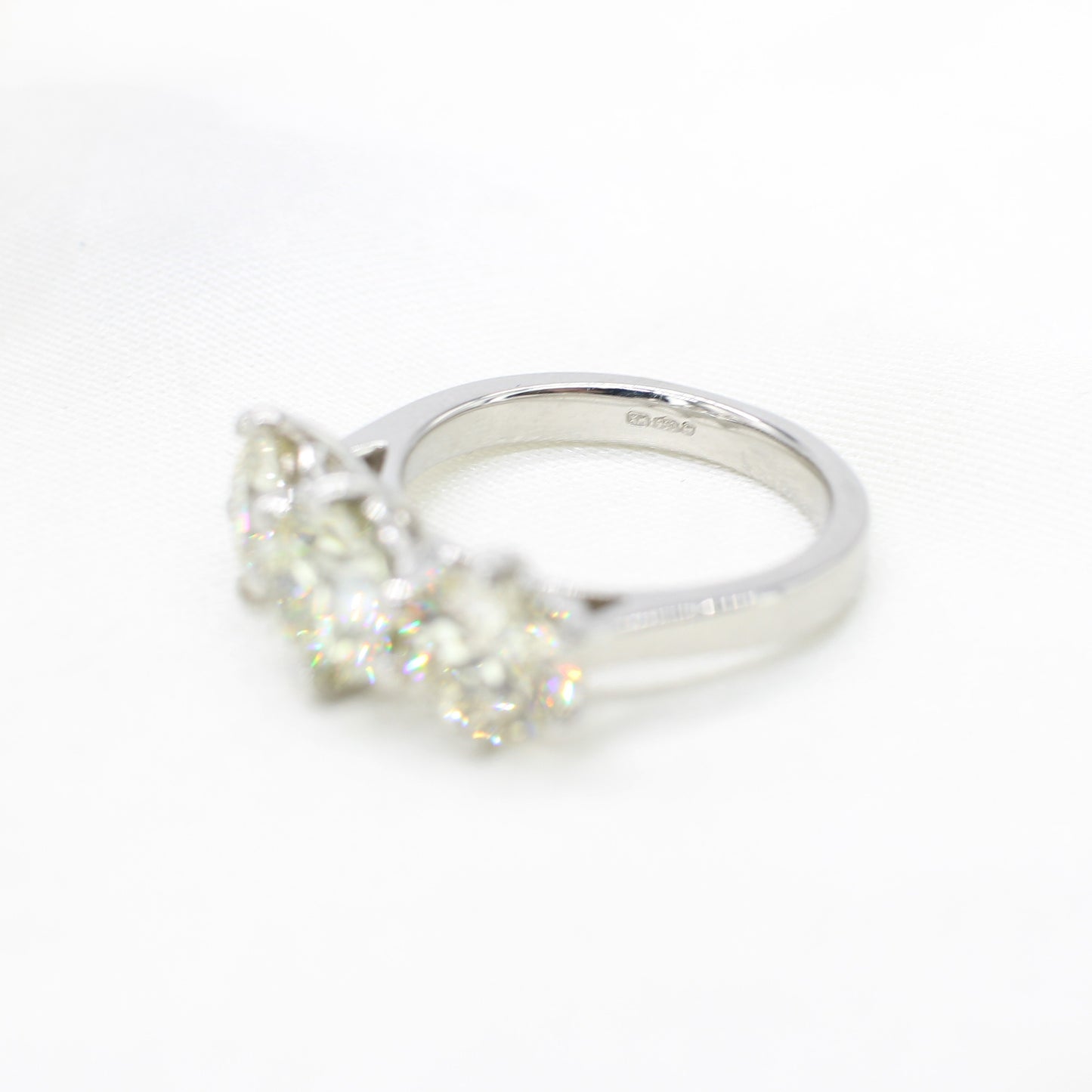 3.25CT PLATINUM DIAMOND TRILOGY RING