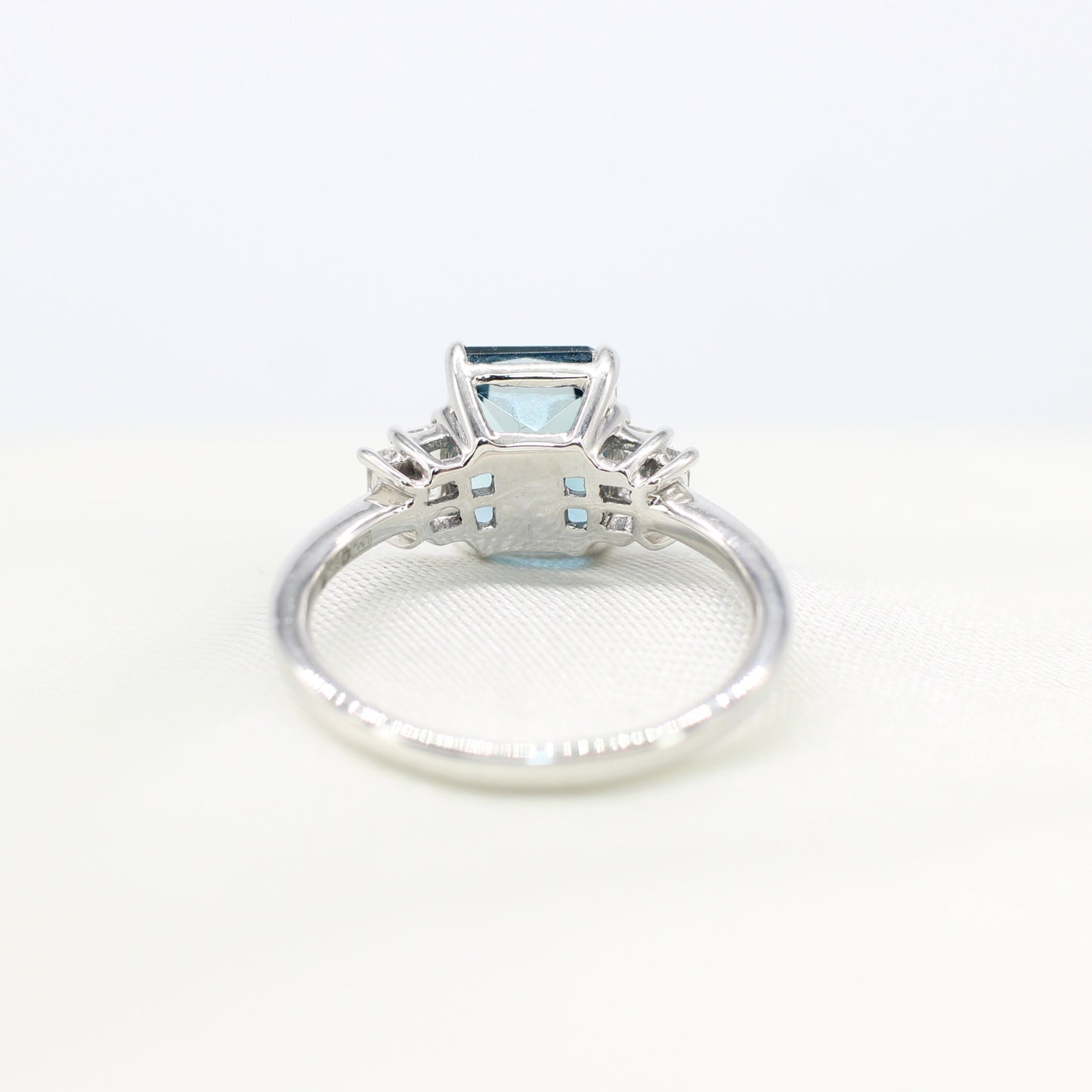 PLATINUM LONDON BLUE TOPAZ & DIAMOND RING