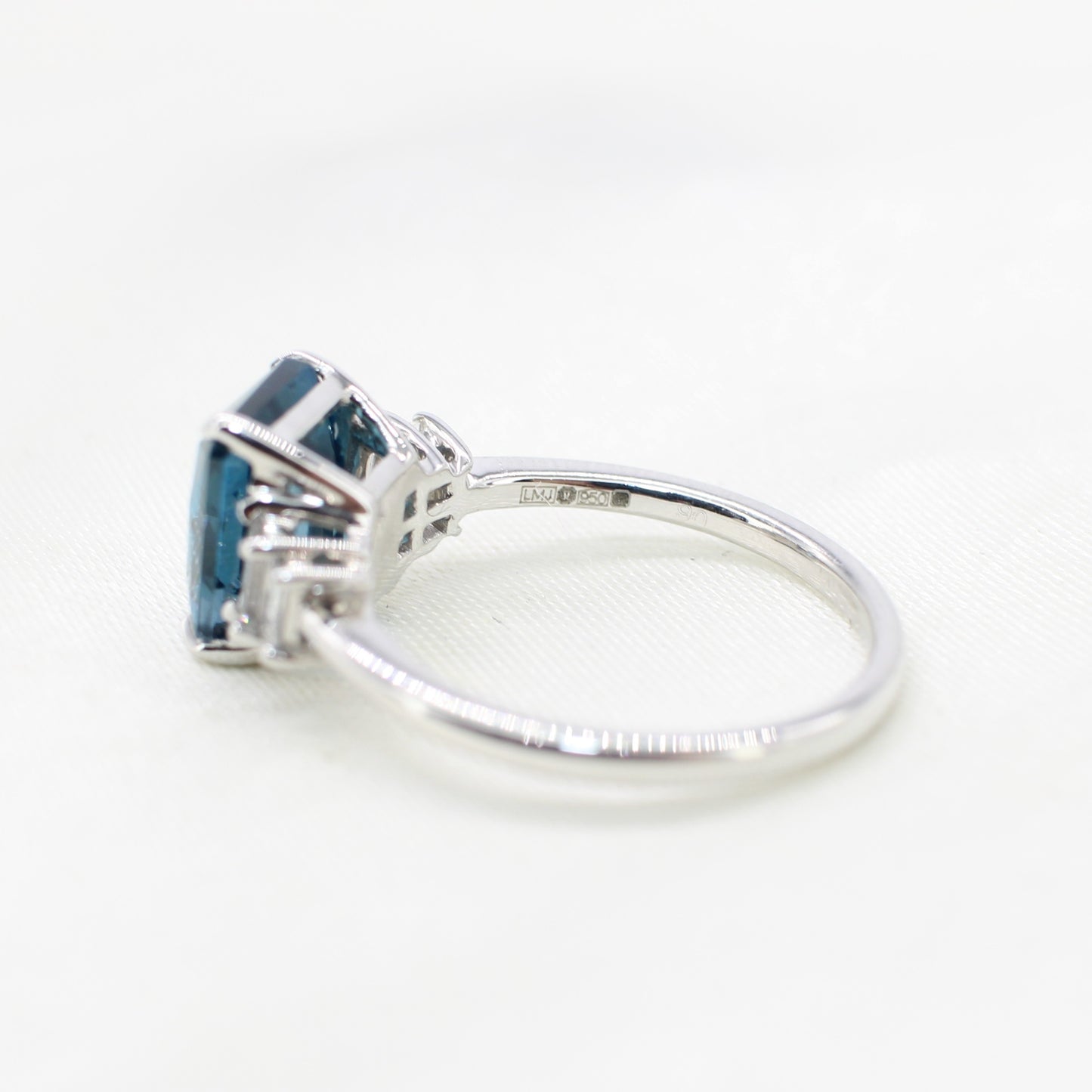 PLATINUM LONDON BLUE TOPAZ & DIAMOND RING