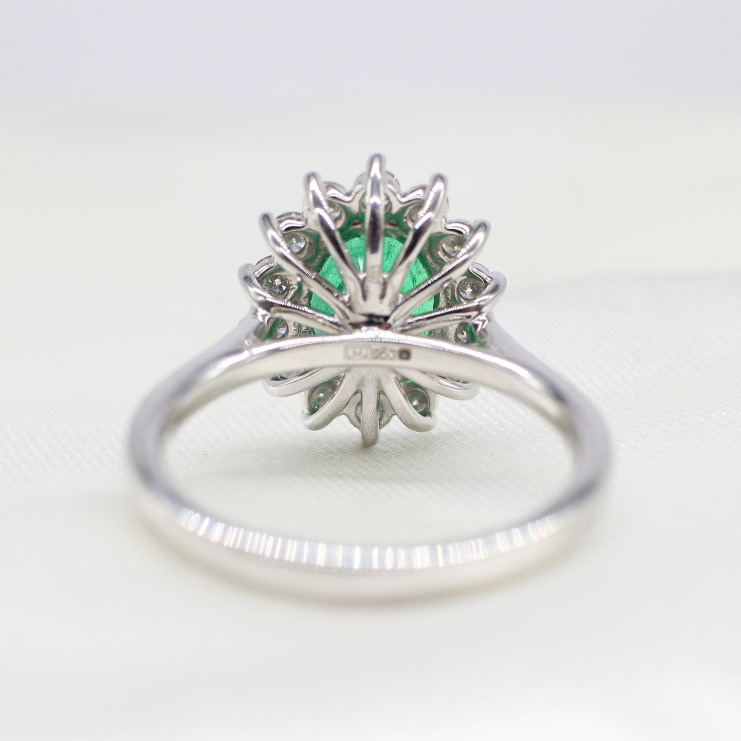 PLATINUM EMERALD & DIAMOND RING