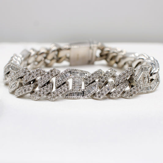 9K ART DECO STYLE DIAMOND BRACELET 12.15CT